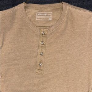 Eddie Bauer Men's Tan Henley Shirt